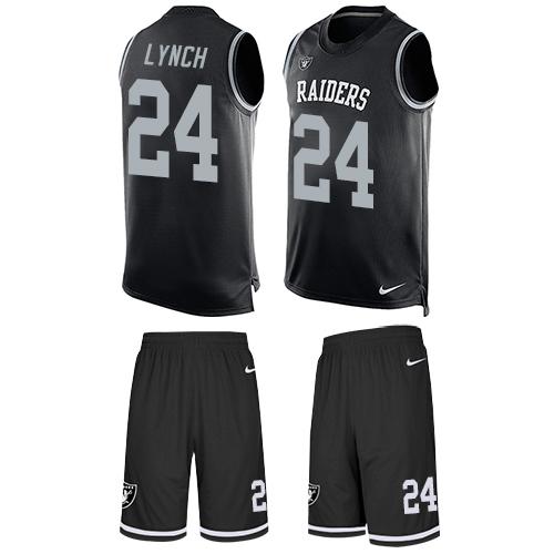 Nike Raiders #24 Marshawn Lynch Black Team Color Men's Stitched NFL Limited Tank Top Suit Jersey - Click Image to Close